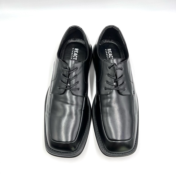 Kenneth Cole Mens Nevin Black Faux Leather Lace Up Dress Shoes Oxfords Size 8 M - Picture 3 of 12